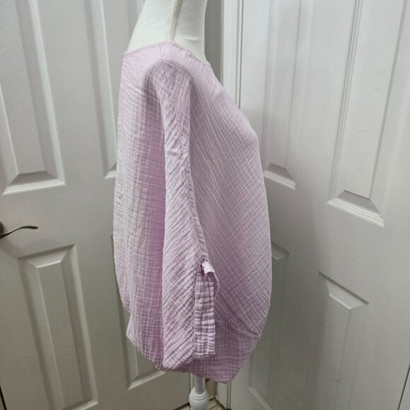 Stark X Bubble Blouse Womens Large Lilac Purple Gauzy Dolman Sleeve Festival - Picture 4 of 12
